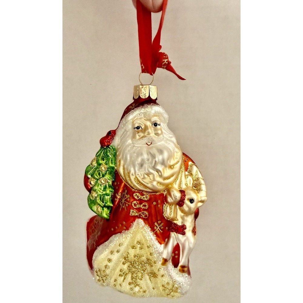 Waterford Holiday Heirlooms Santa's Little Friend Glass Christmas Ornament New